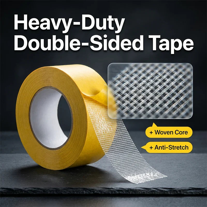 Double-Sided Tape Tear-Resistant Fabric Mesh Residue-Free 20m Roll