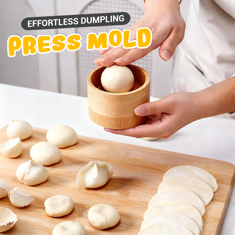 Dough Press Natural Wood Non-Stick Ergonomic Handle