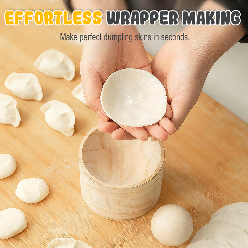Dough Press Natural Wood Non-Stick Ergonomic Handle