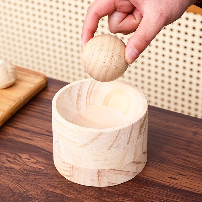 Dough Press Natural Wood Non-Stick Ergonomic Handle