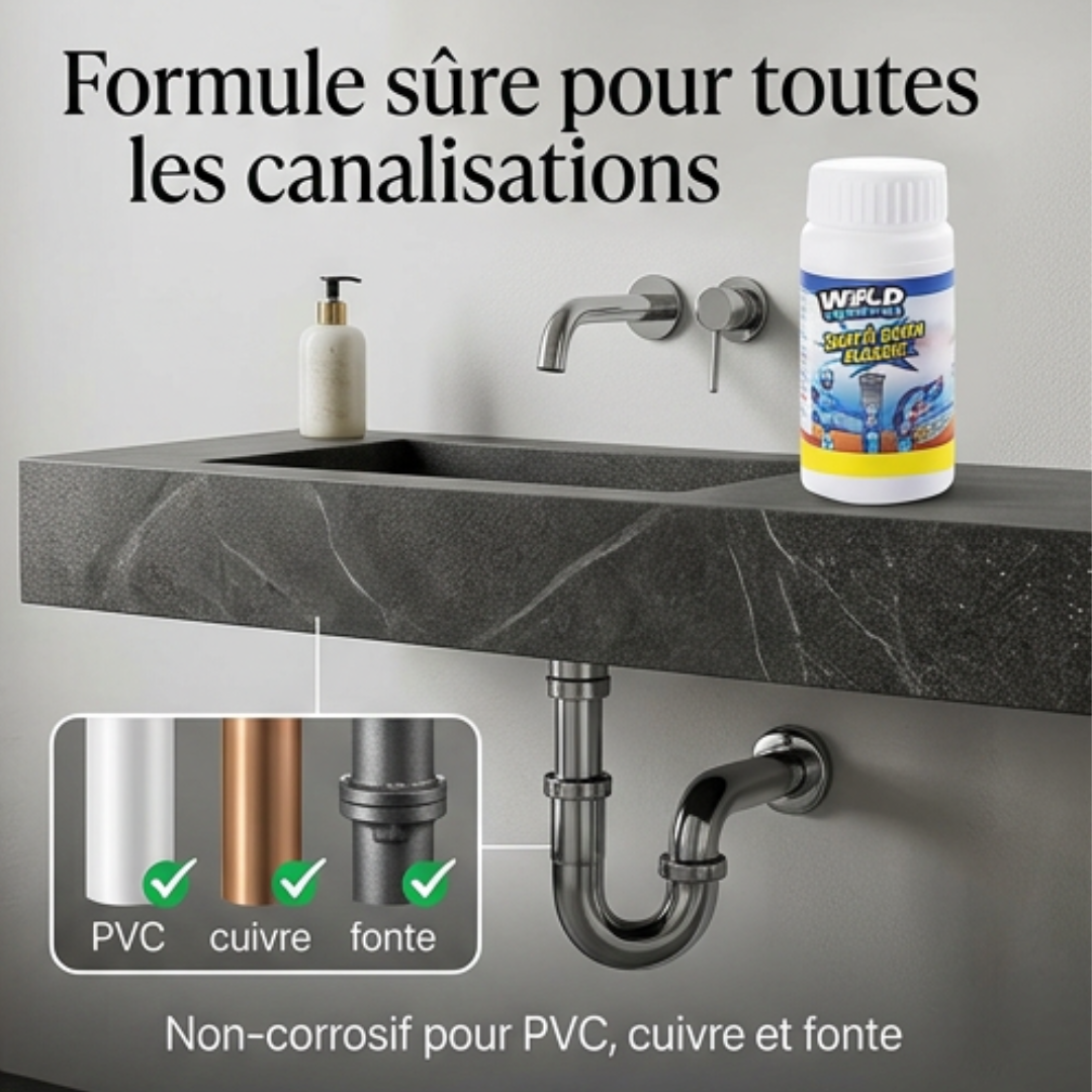 Drain Cleaner Powder Fast-Acting Foaming Safe For All Pipes