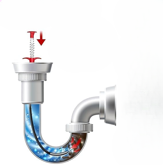 Drain Cleaning Hook Flexible Stainless Steel 60cm Ergonomic Handle