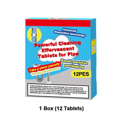 Drain Cleaning Tablets Fizzing Grease Dissolving PVC Safe