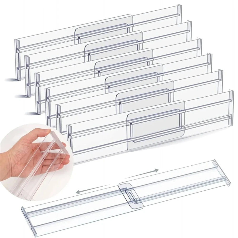 Drawer Dividers Adjustable Transparent Plastic