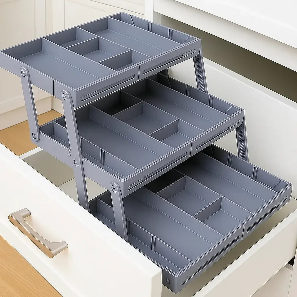 Drawer Organizer 3-Tier Expandable & Adjustable Dividers