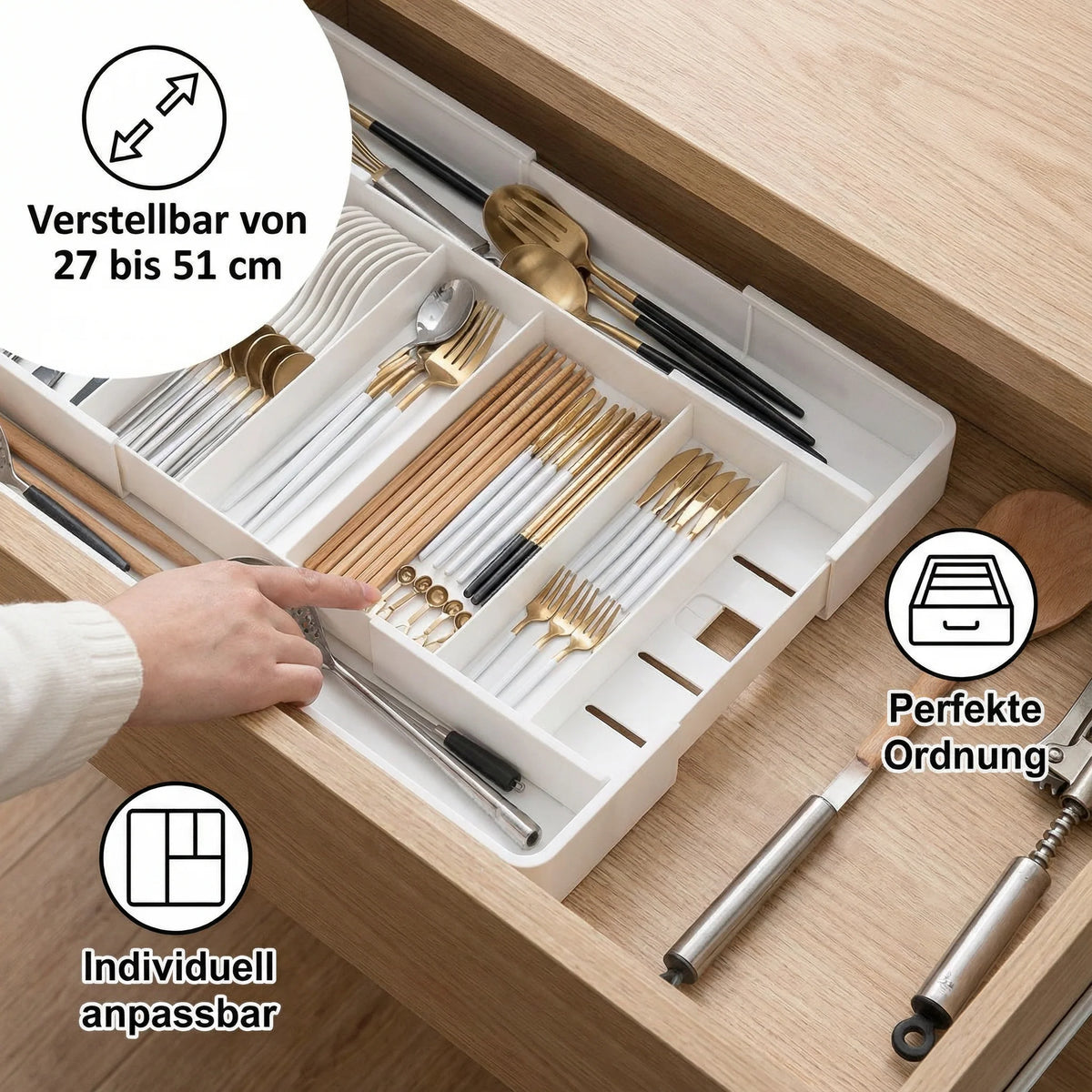 Drawer Organizer Adjustable Expandable Removable Dividers