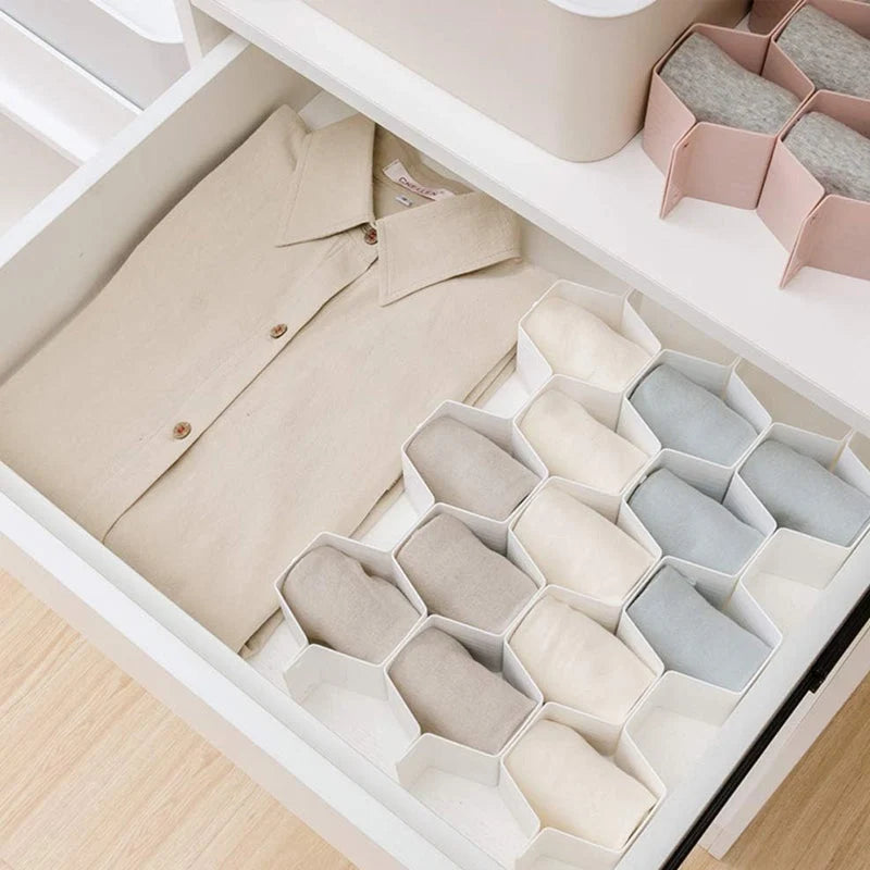Drawer Organizer Modular Honeycomb Tool-Free Assembly