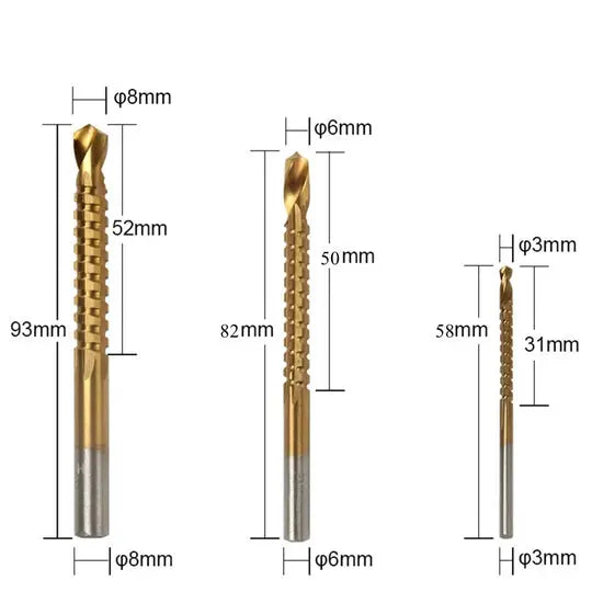 Drill Bit Set Titanium-Coated HSS 6-Piece