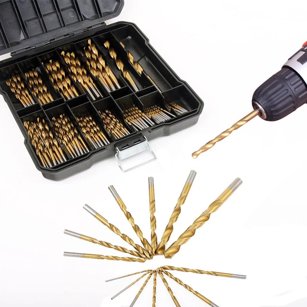 Drill Bit Set Titanium-Coated High-Speed Steel 99-Piece