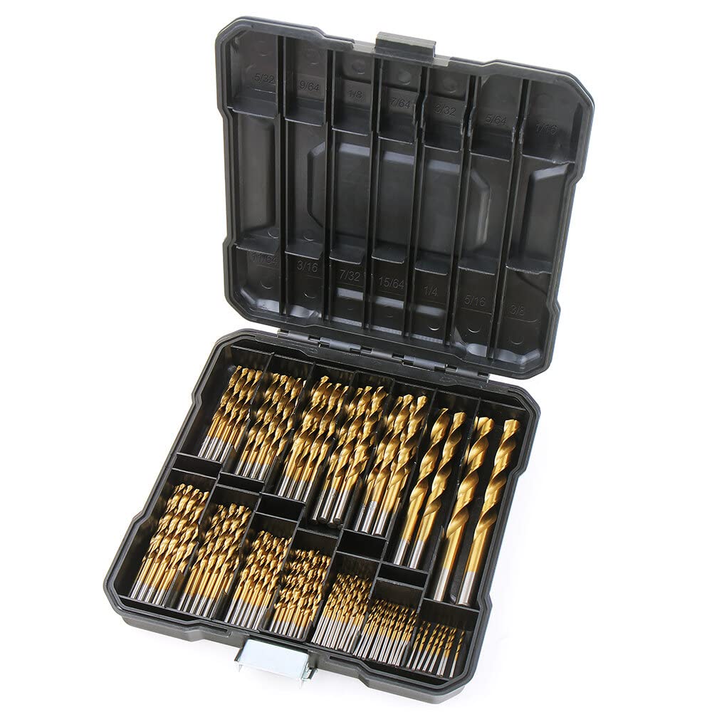 Drill Bit Set Titanium-Coated High-Speed Steel 99-Piece