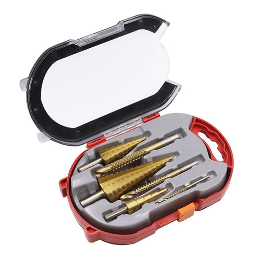 Drill Bit Set Titanium-Coated Step & Twist Set of 6
