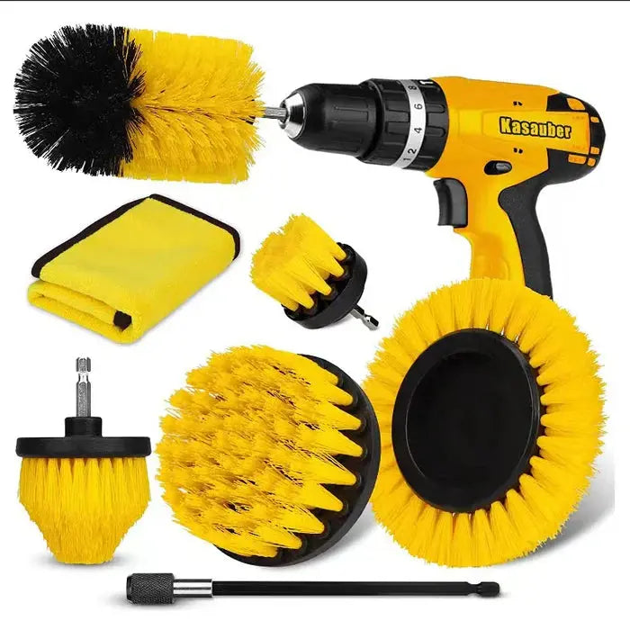 Drill Brush Set Interchangeable Multi-Head Tile & Bathroom