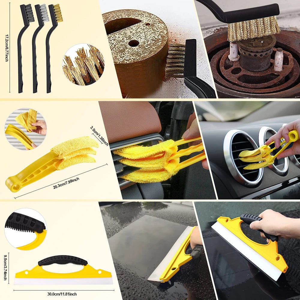 Drill Cleaning Kit 23-Piece Nylon Brushes & Microfiber Cloths
