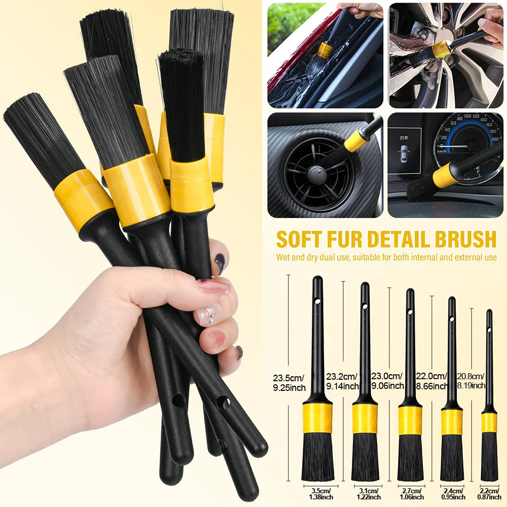 Drill Cleaning Kit 23-Piece Nylon Brushes & Microfiber Cloths