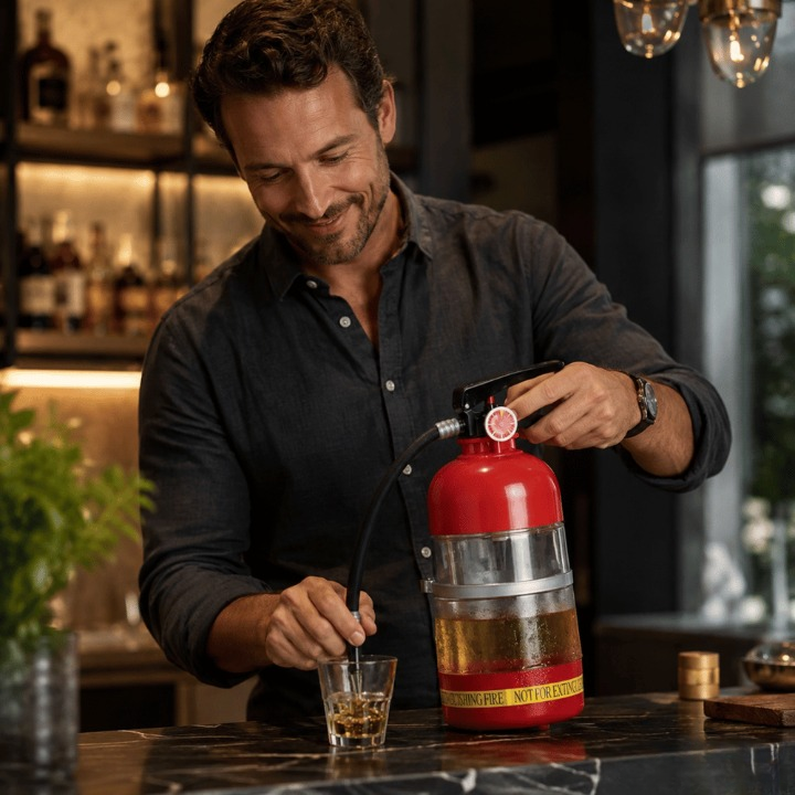Drink Dispenser Fire Extinguisher Design 2L Acrylic Leak-Proof Pump