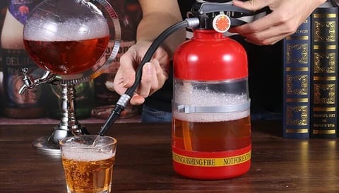 Drink Dispenser Fire Extinguisher Design 2L Acrylic Leak-Proof Pump