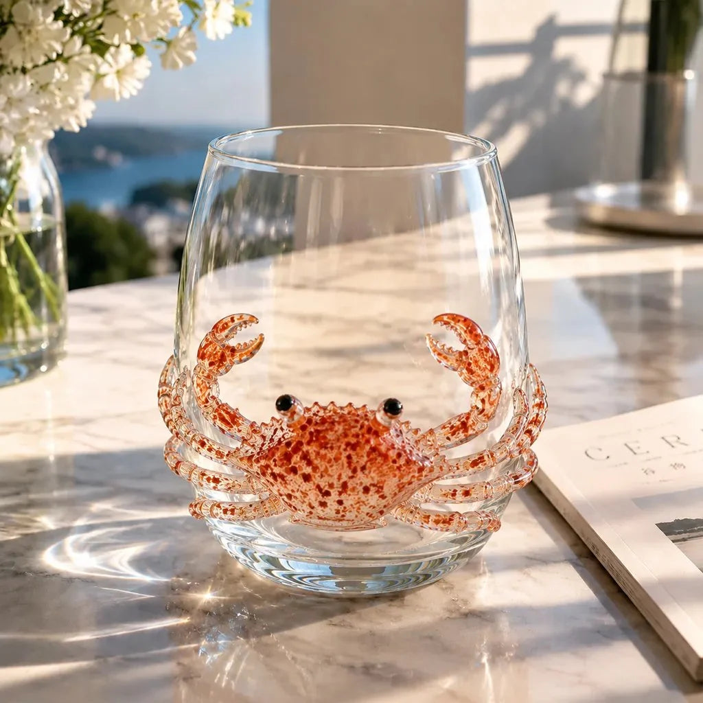 Drinking Glass Handcrafted 3D Sea Creature Wrap