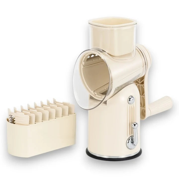 Drum Grater 5 Interchangeable Stainless Steel Drums Non-Slip Base