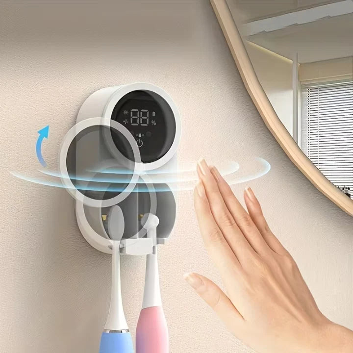 Dual Toothbrush Sterilizer Touchless Infrared & UV Wall Mount
