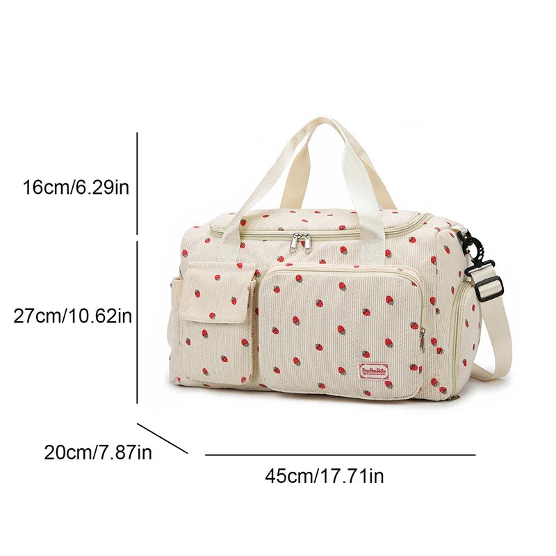 Duffel Bag Corduroy Separate Shoe Compartment 25 L