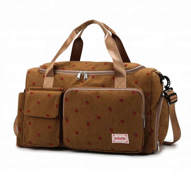 Duffel Bag Corduroy Separate Shoe Compartment 25 L