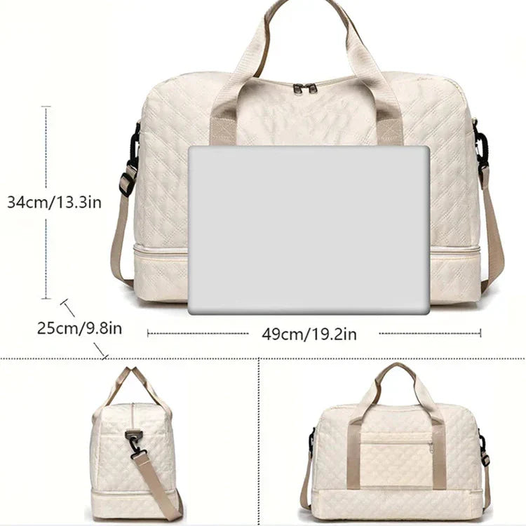 Duffle Bag Water-Repellent Shoe Compartment & Wet-Dry Zone