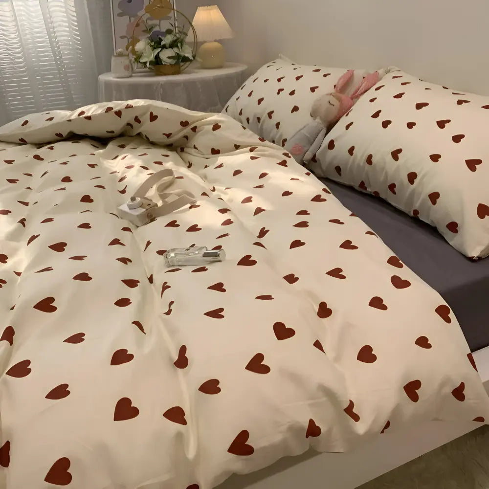 Duvet Cover Set Breathable Polyester Includes Sheet & Pillowcases