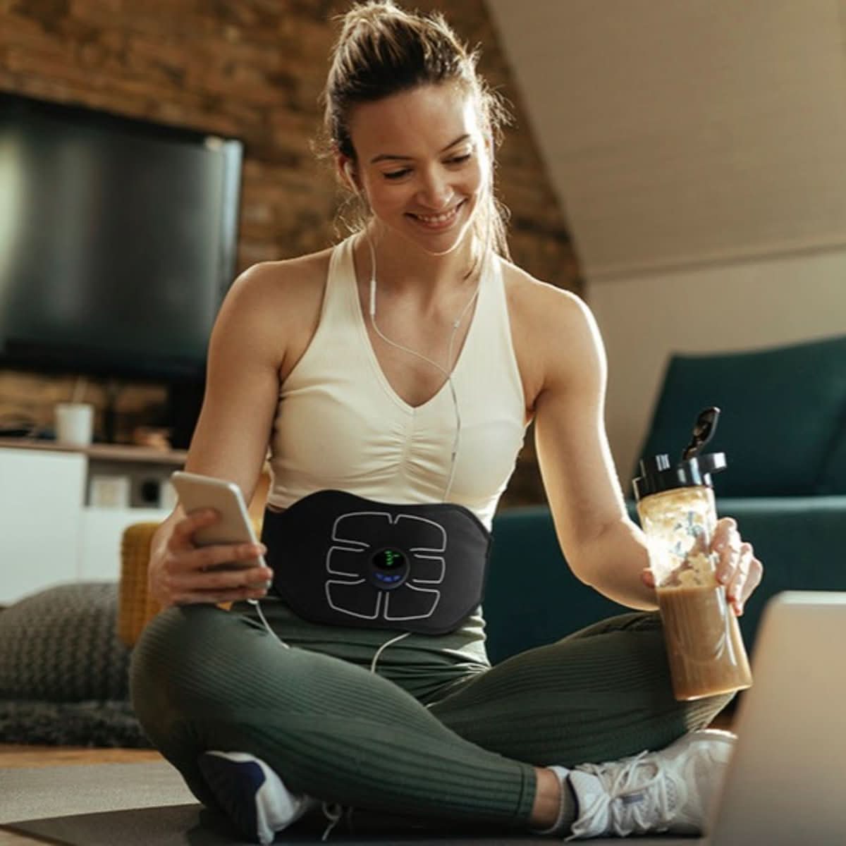 EMS Abdominal Belt Six Modes Water-Activated Pads