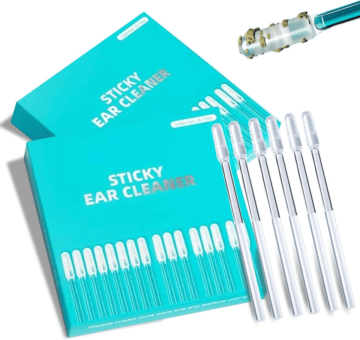 Ear Cleaners Reusable Sticky Tip Small & Large