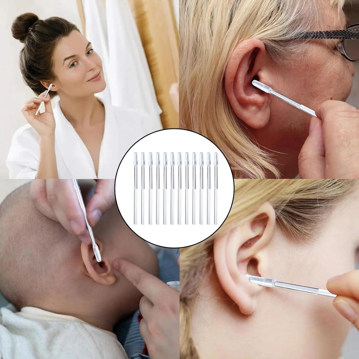 Ear Cleaning Stick Soft Rubber Adhesive Tip Reusable