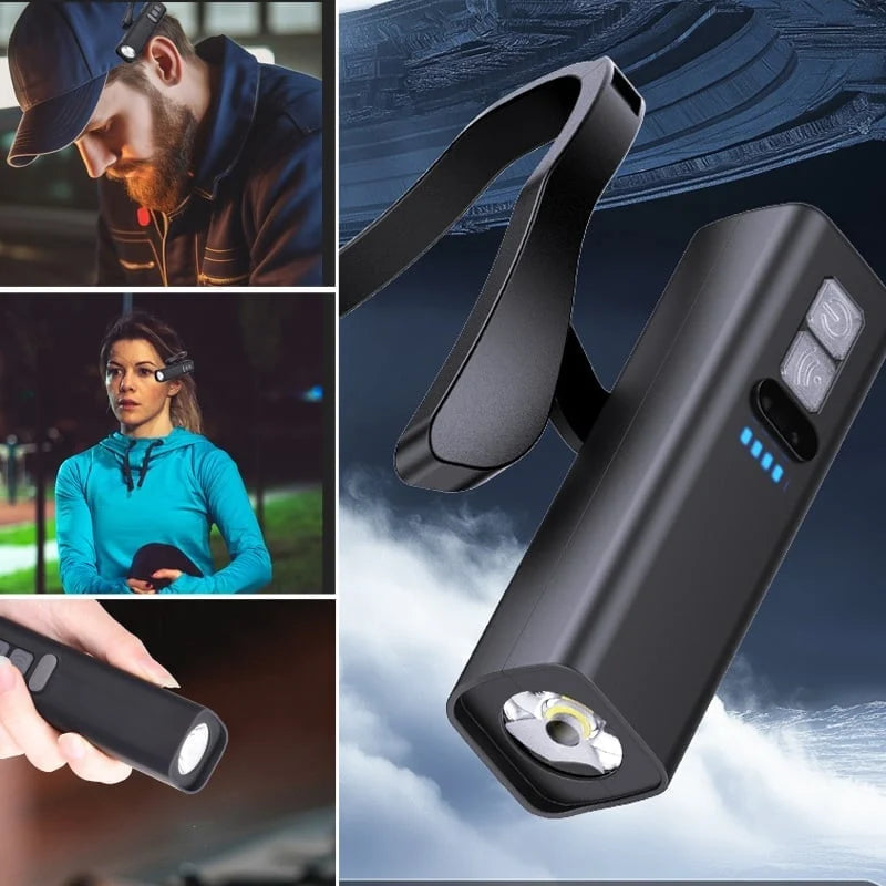 Ear Hook Headlamp Gesture Control LED USB-C Rechargeable