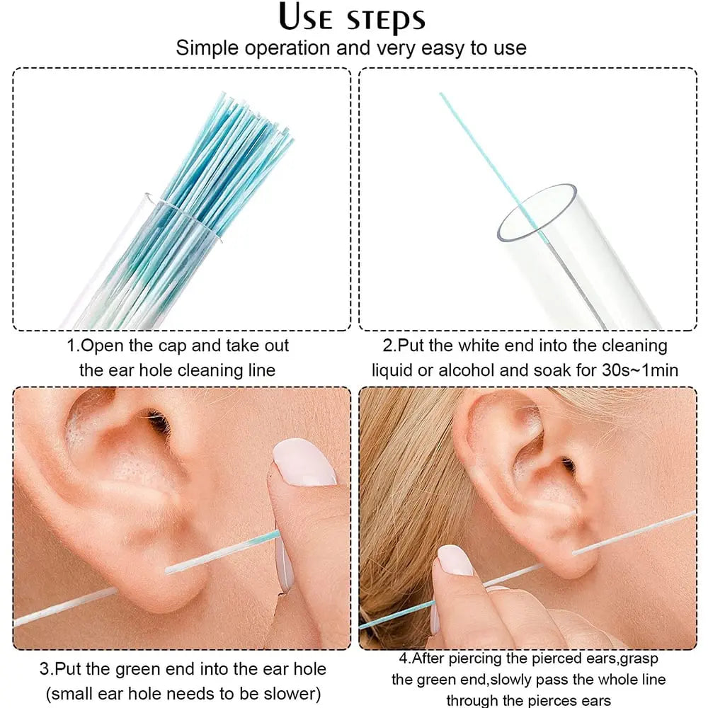 Ear Piercing Cleaning Kit 5-Second Gentle Cotton & Disinfectant