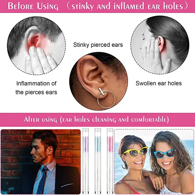 Ear Piercing Cleaning Kit 5-Second Gentle Cotton & Disinfectant