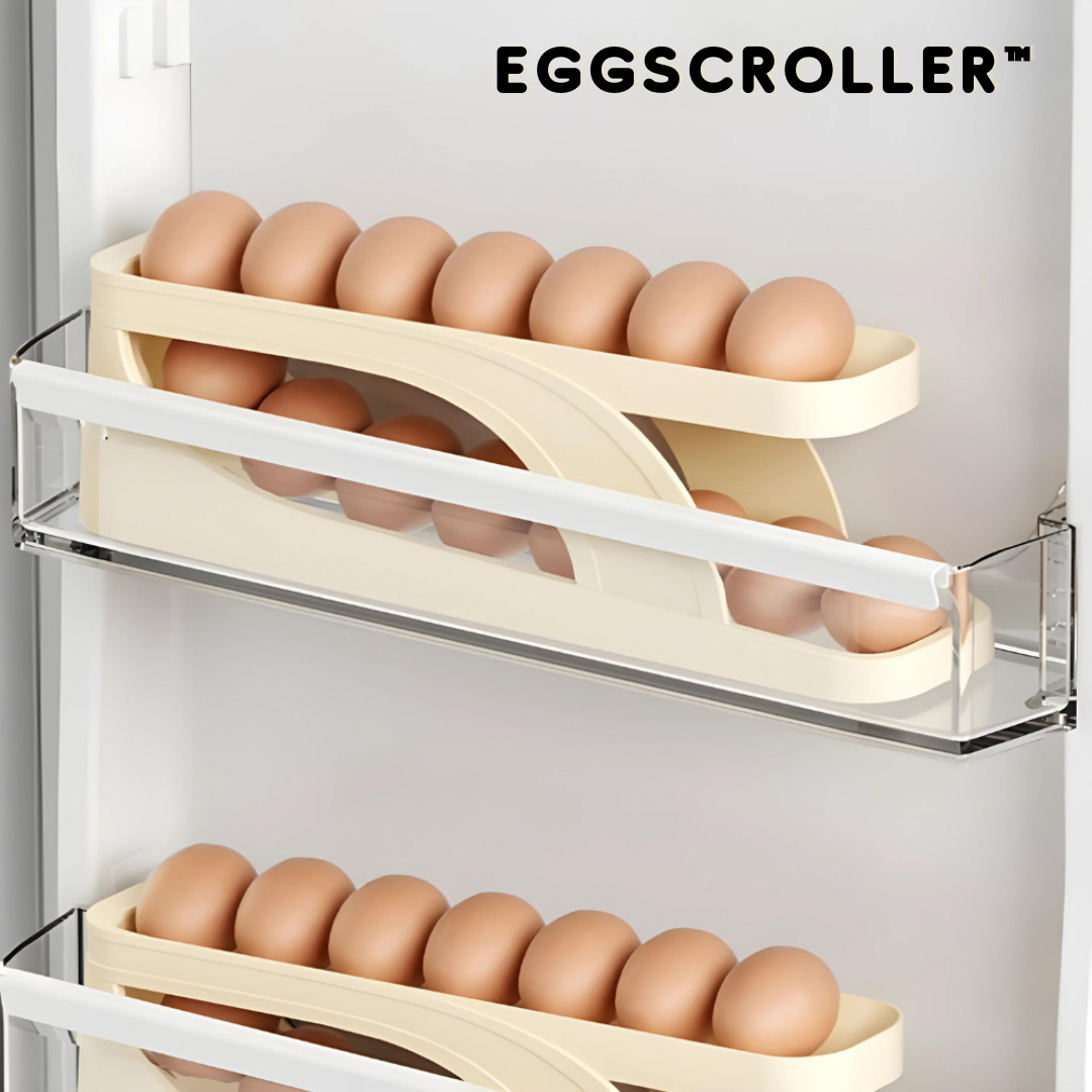 Egg Organizer Automatic Rolling 15 Egg Capacity Non-Slip Base
