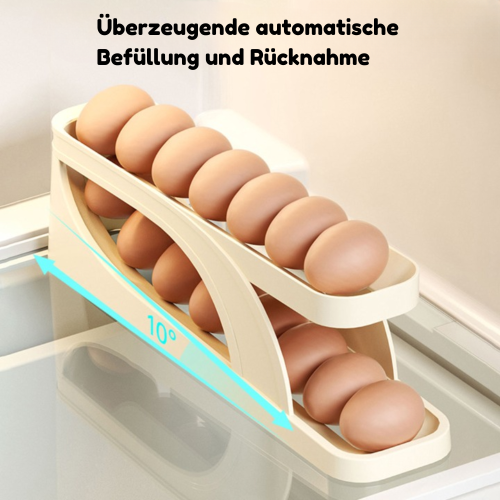Egg Organizer Automatic Rolling 15 Egg Capacity Non-Slip Base