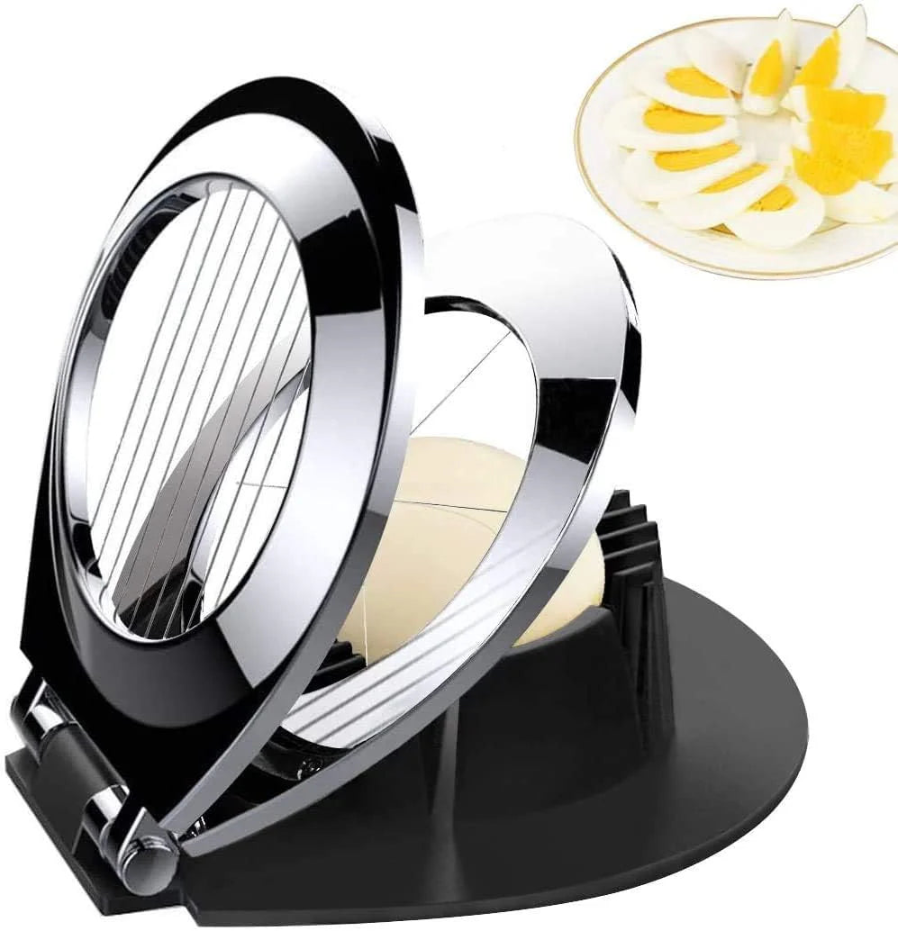 Egg Slicer 10-Slice Stainless Steel Wires & Non-Slip Base
