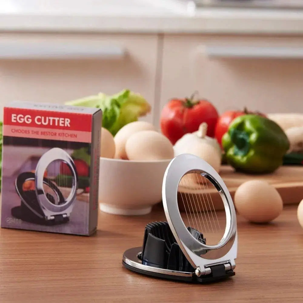 Egg Slicer 3-In-1 Foldable Stainless Steel Wires Non-Slip Base