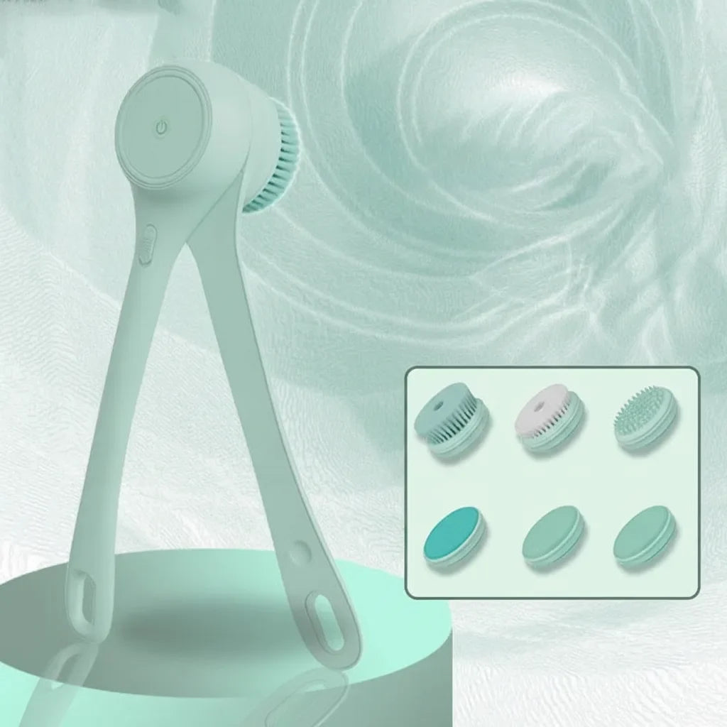 Electric Body Brush Nano-Soft Bristles & 5 Interchangeable Heads