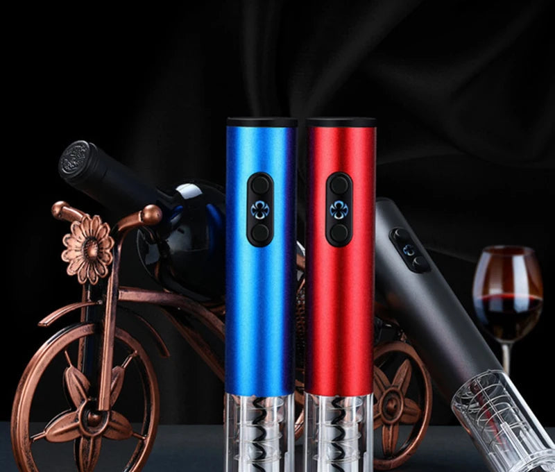 Electric Corkscrew One-Button Battery-Operated Foil Cutter & Stopper