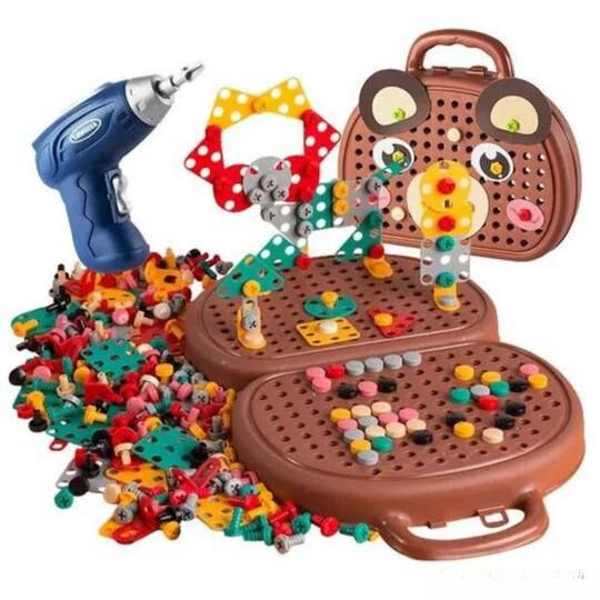 Electric Drill Kit Child-Safe & Low-Speed Over 200 Pieces
