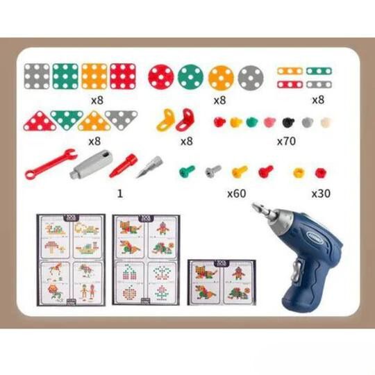 Electric Drill Kit Child-Safe & Low-Speed Over 200 Pieces
