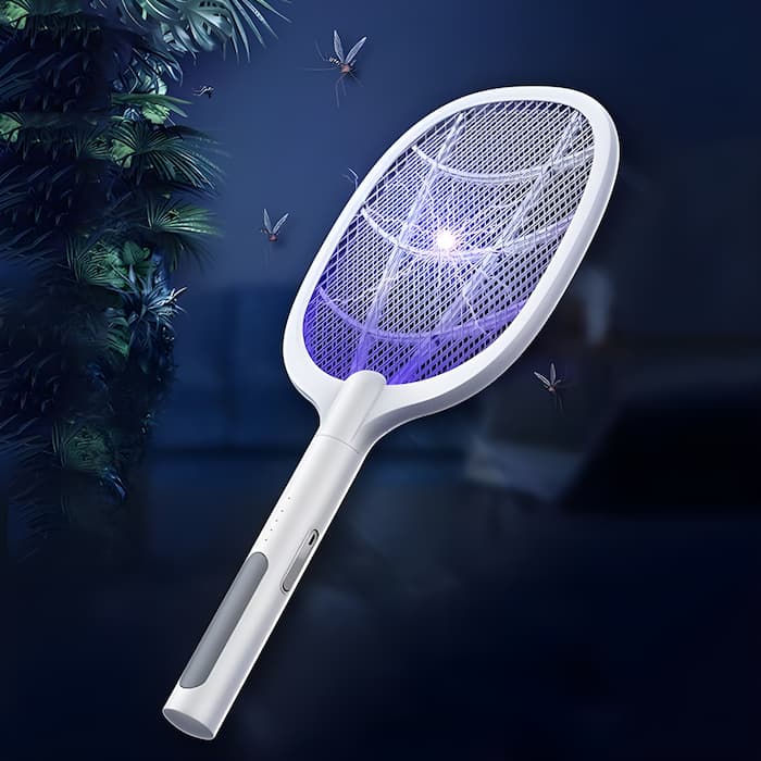Electric Fly Swatter 2-in-1 LED Trap USB Rechargeable