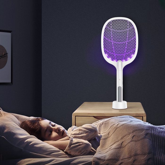 Electric Fly Swatter 2-in-1 LED Trap USB Rechargeable