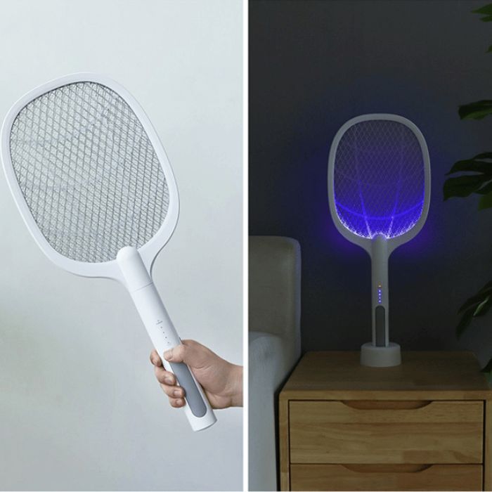 Electric Fly Swatter 2-in-1 LED Trap USB Rechargeable