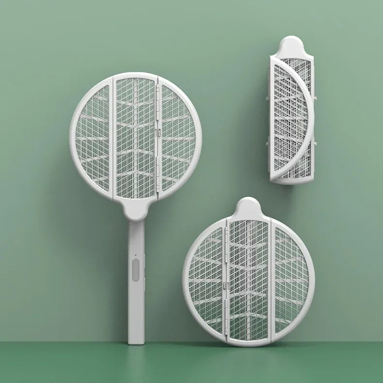 Electric Fly Swatter Rechargeable Foldable LED Light