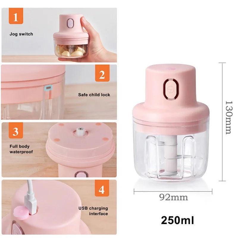 Electric Food Chopper One-Button Detachable Parts BPA-Free