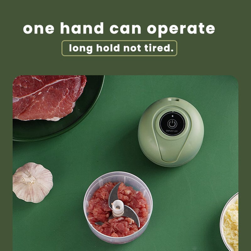 Electric Garlic Chopper USB Rechargeable Stainless Steel Blades