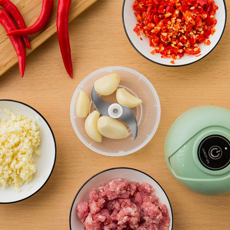 Electric Garlic Chopper USB Rechargeable Stainless Steel Blades