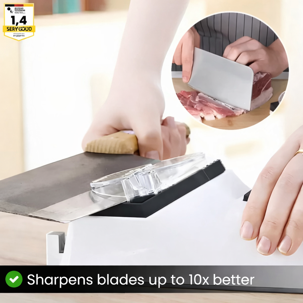 Electric Knife Sharpener Two-Stage Guide Slots Non-Slip Base