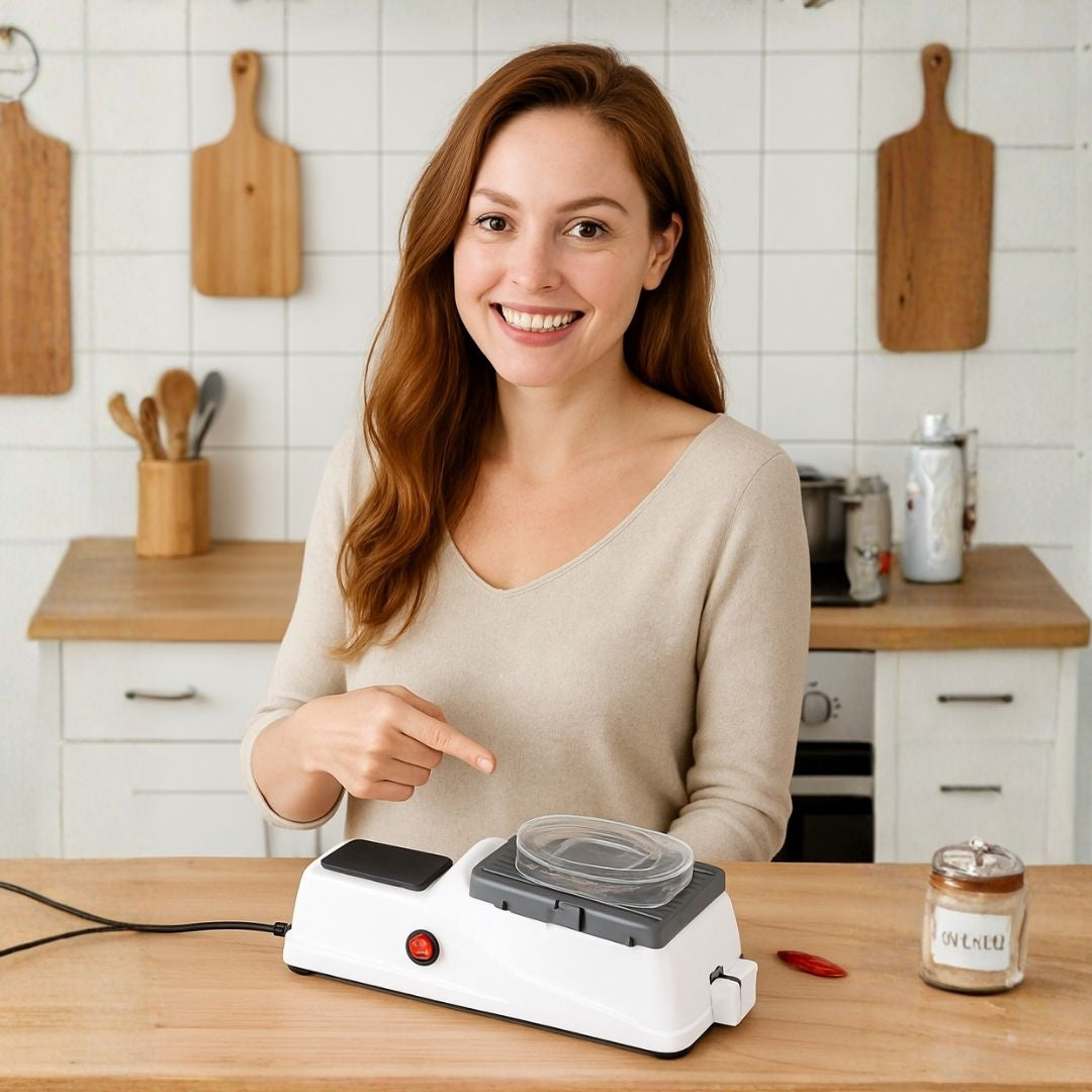 Electric Knife Sharpener Two-Stage Guide Slots Non-Slip Base